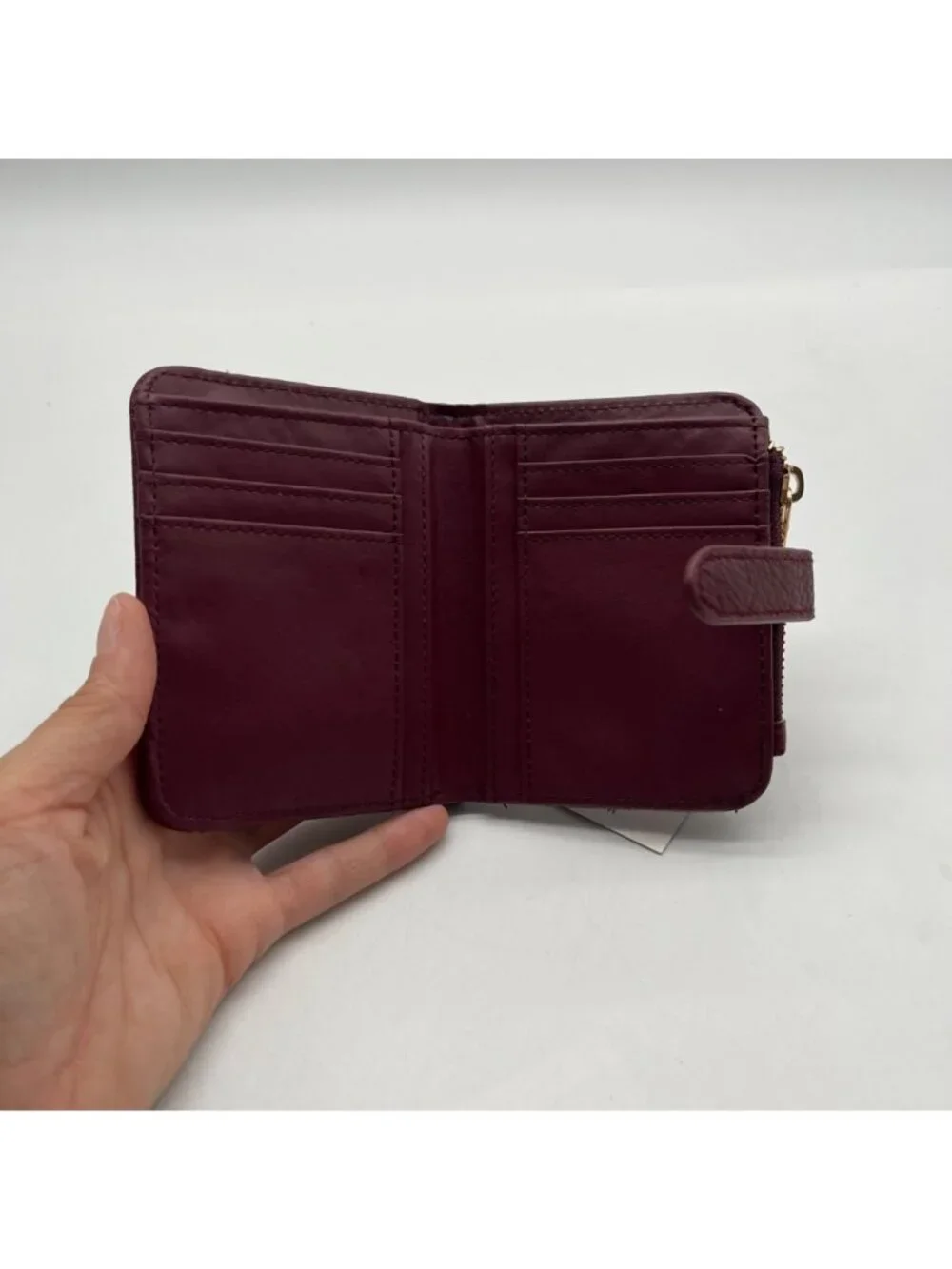London Fog Burgundy Pebbled Faux Leather Wallet
